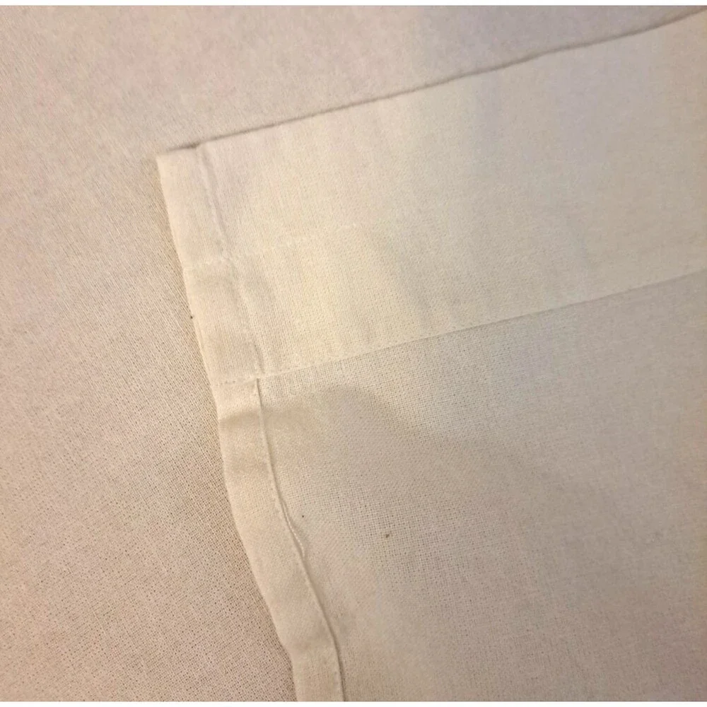 White Blue Trim Curtain Panels Set Recycled Polyester Curtainworks Cottage 36x52